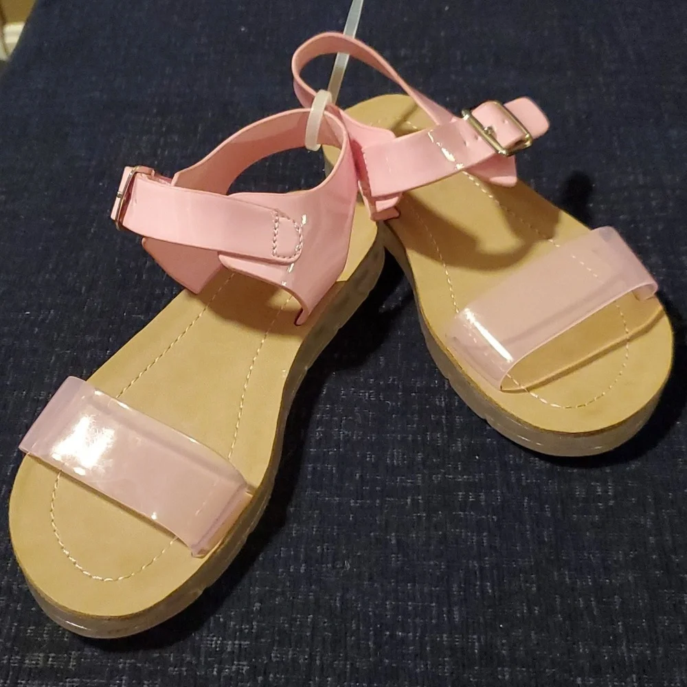 Steve Madden JPluto Girls Pink Strapped Sandals - Size 1